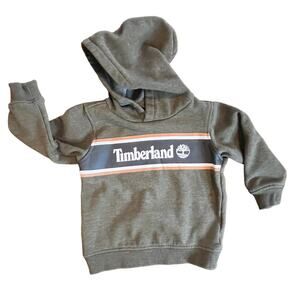 Timberland Hoodie Sz 24 mo Gray Pullover Spell-out Across Chest‎